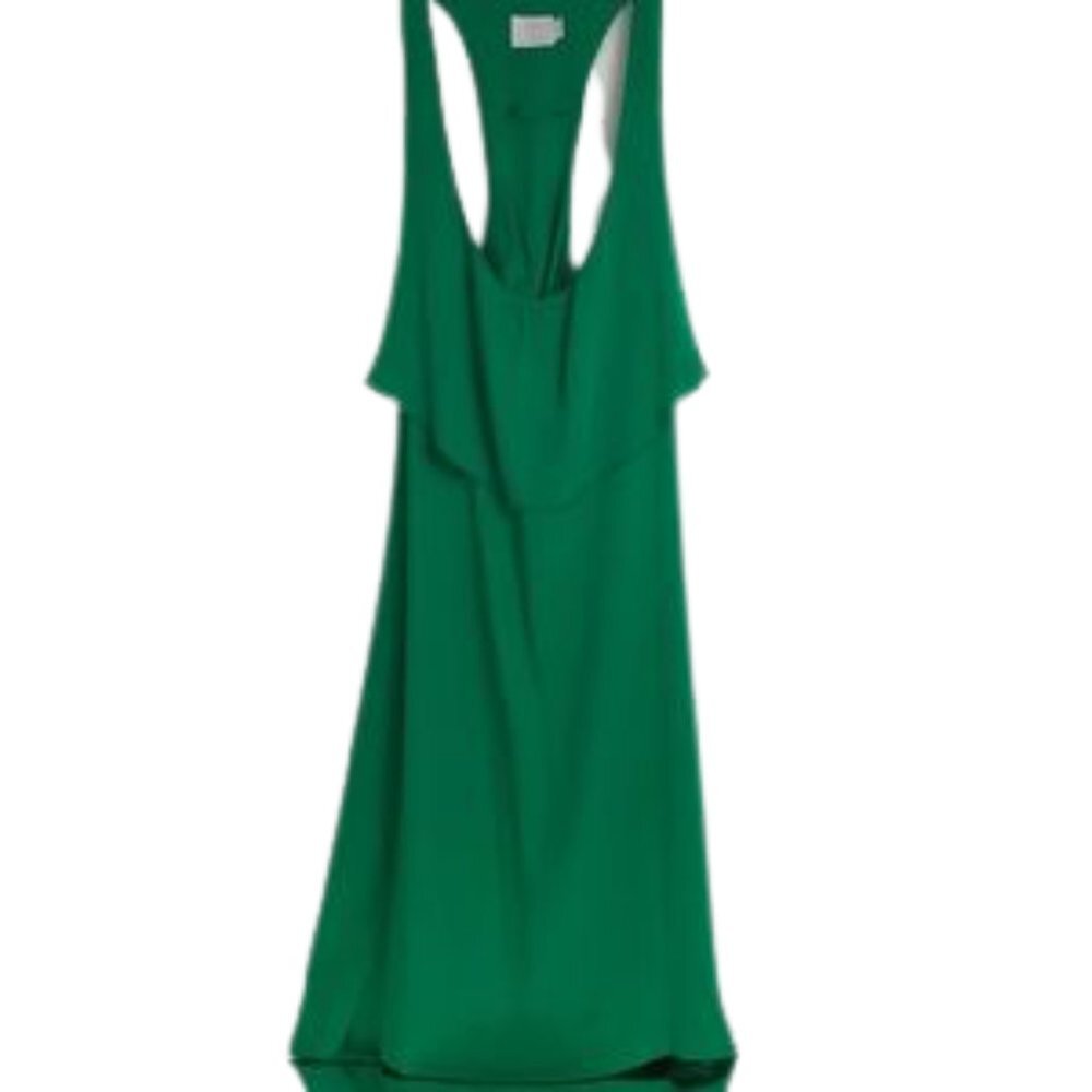 T Los Angeles green sundress  bib from neck SZ MED